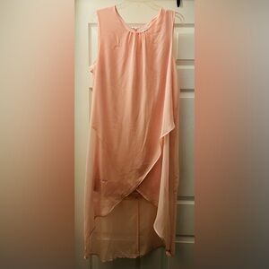 VENUS Asymmetrical Light Pink Midi Dress